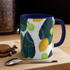 Lemons And Limes On White Pattern Art Accent Coffee Mug 11Oz