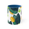 Lemons And Limes On White Pattern Art Accent Coffee Mug 11Oz Blue /