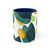 Lemons And Limes On White Pattern Art Accent Coffee Mug 11Oz Navy /