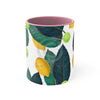 Lemons And Limes On White Pattern Art Accent Coffee Mug 11Oz Pink /