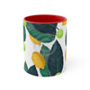 Lemons And Limes On White Pattern Art Accent Coffee Mug 11Oz Red /