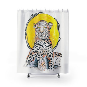 Leopard And The Sun Ink Art Shower Curtain 71X74 Home Decor