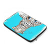 Leopard King Ink Art On Blue Laptop Sleeve