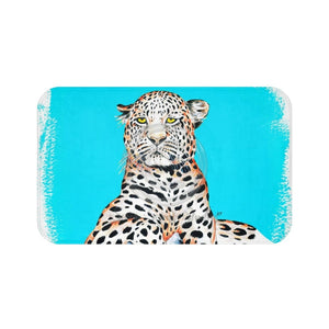 Leopard King On Blue Ink Bath Mat Large 34X21 Home Decor