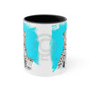 Leopard On Blue Ink Art Accent Coffee Mug 11Oz