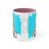 Leopard On Blue Ink Art Accent Coffee Mug 11Oz Pink /