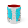 Leopard On Blue Ink Art Accent Coffee Mug 11Oz Red /