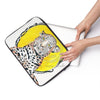 Leopard Sun King Ink Art On White Laptop Sleeve