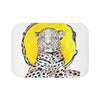 Leopard Sun King On White Ink Bath Mat Small 24X17 Home Decor