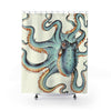 Light Teal Eggshell Octopus Kraken Ink Nautical Art Shower Curtain 71 × 74 Home Decor