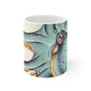 Light Teal Eggshell Octopus Kraken Tentacles Ink Watercolor Mug 11Oz