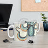 Light Teal Eggshell Octopus Kraken Tentacles Ink Watercolor Mug 11Oz