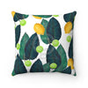 Limes And Lemons Exotic White Chic Square Pillow Home Decor