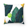 Limes And Lemons Exotic White Ii Chic Square Pillow 14X14 Home Decor