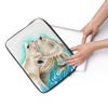 Lion And Lioness Teal Watercolor Ink Laptop Sleeve