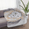 Lion Bad Hair Day Art Tan Sherpa Blanket 60 × 50 Home Decor