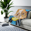 Lioness And Cub Love Ink Art Velveteen Plush Blanket All Over Prints
