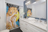 Lioness And The Cub Love Ink Art Shower Curtain Home Decor