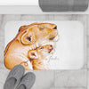 Lioness And The Cub Love Ink White Art Bath Mat Home Decor