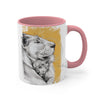 Lioness Mom And Cub Ink On White Art Accent Coffee Mug 11Oz