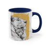 Lioness Mom And Cub Ink On White Art Accent Coffee Mug 11Oz