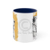 Lioness Mom And Cub Ink On White Art Accent Coffee Mug 11Oz Navy /