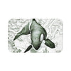 Lone Orca Killer Whale Ancient Green Map Bath Mat Large 34X21 Home Decor