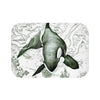 Lone Orca Killer Whale Ancient Green Map Bath Mat Small 24X17 Home Decor