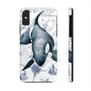 Lone Orca Whale Vintage Map Blue White Case Mate Tough Phone Cases Iphone X