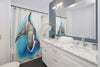 Lone Orca Whale Watercolor Shower Curtain Home Decor