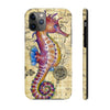 Magenta Seahorse Vintage Map Beige Watercolor Art Case Mate Tough Phone Cases Iphone 11 Pro