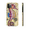 Magenta Seahorse Vintage Map Beige Watercolor Art Case Mate Tough Phone Cases Iphone 11 Pro Max