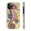 Magenta Seahorse Vintage Map Beige Watercolor Art Case Mate Tough Phone Cases Iphone 12 Pro Max