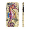 Magenta Seahorse Vintage Map Beige Watercolor Art Case Mate Tough Phone Cases Iphone 6/6S