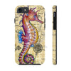 Magenta Seahorse Vintage Map Beige Watercolor Art Case Mate Tough Phone Cases Iphone 7 8
