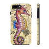 Magenta Seahorse Vintage Map Beige Watercolor Art Case Mate Tough Phone Cases Iphone 7 Plus 8