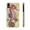 Magenta Seahorse Vintage Map Beige Watercolor Art Case Mate Tough Phone Cases Iphone Xr