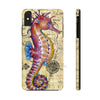 Magenta Seahorse Vintage Map Beige Watercolor Art Case Mate Tough Phone Cases Iphone Xs Max