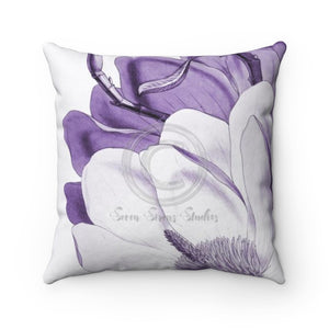 Magnolia Purple Dream Art Square Pillow 14X14 Home Decor