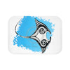 Manta Ray Tribal Blue Ink Bath Mat Small 24X17 Home Decor