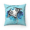 Manta Ray Tribal Ink Blue Square Pillow Home Decor