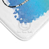 Manta Ray Tribal Teal Blue Ink Bath Mat Home Decor
