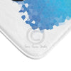 Manta Ray Tribal Teal Blue Ink Bath Mat Home Decor