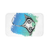 Manta Ray Tribal Teal Blue Ink Bath Mat Large 34X21 Home Decor