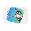 Manta Ray Tribal Teal Blue Ink Bath Mat Small 24X17 Home Decor