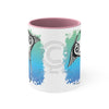 Manta Ray Tribal Teal Ink White Art Accent Coffee Mug 11Oz Pink /