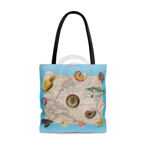 Marine Treasures Blue Tote Bag Large Bags