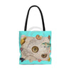 Marine Treasures Teal Tote Bag Bags