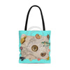 Marine Treasures Teal Tote Bag Large Bags