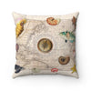 Marine Treasures Vintage Map Beige Square Pillow Home Decor